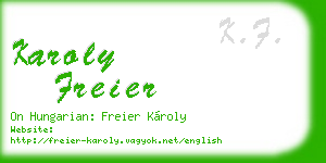 karoly freier business card